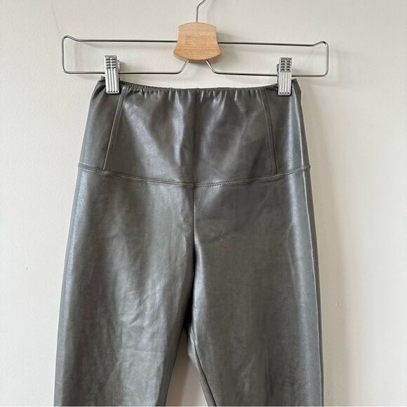 Aritzia-Wilfred Olive Faux Leather Daria Pant - Picture 6 of 14